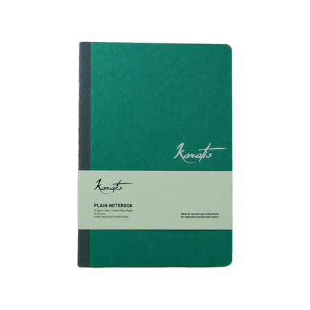 Karatis Selva notebook with Tomoe River paper, featuring a green cover and compact size for writing and note-taking.