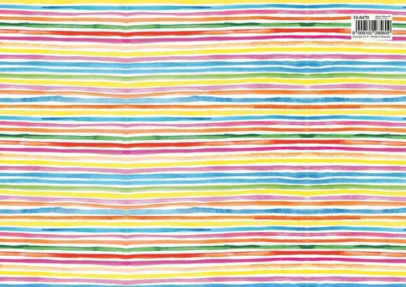 Kartos wrapping paper with horizontal line pattern, featuring clean, modern design for gift wrapping and decoration.