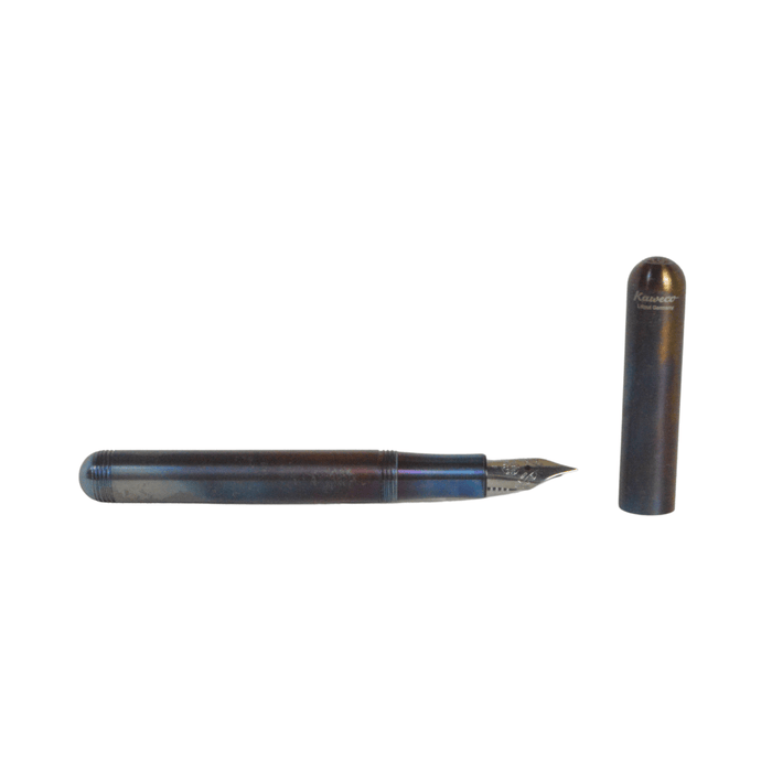 Kaweco Liliput Fireblue fountain pen with an elegant compact design and fine nib, ideal for writing.