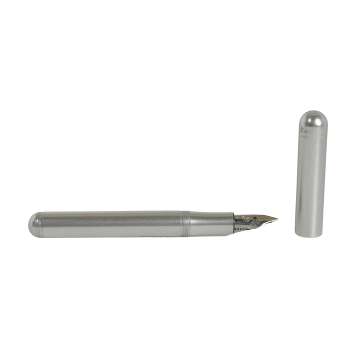 Kaweco Liliput Silver fountain pen with a sleek, compact design and fine nib, ideal for elegant writing and portability.