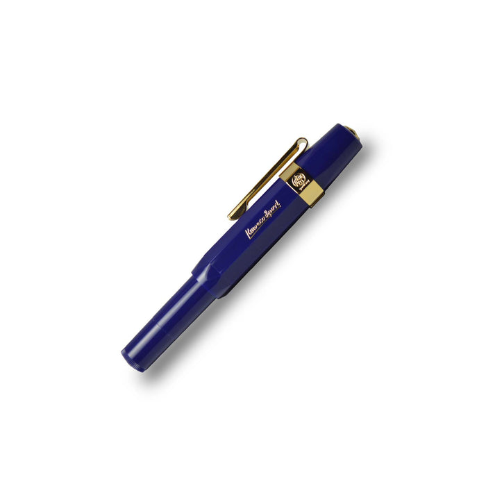 Gold Kaweco pen clip accessory attached to a sleek pen, showcasing its stylish and functional design.