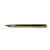 Kaweco Liliput Brass fountain pen with gold finish, shown posted with cap, compact and elegant writing instrument.