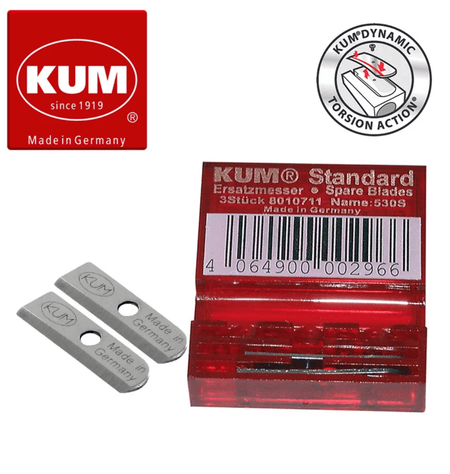 KUM Standard Pencil Sharp Blade Refills for KUM sharpener, replacement blades, precise sharpening, durable metal blades, model 530S