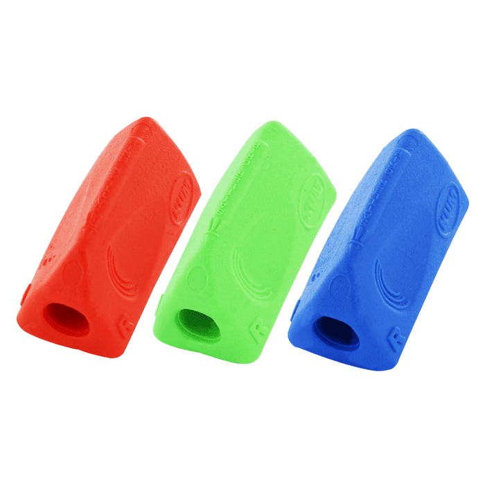 Blue KUM pencil grip eraser with a comfortable, ergonomic design for easy erasing and improved writing control.