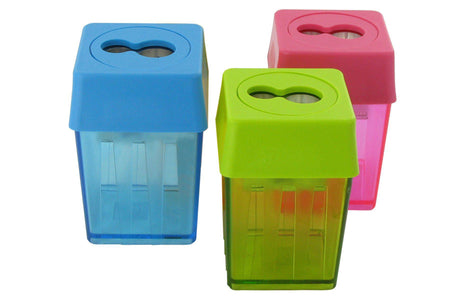 Blue KUM 228 M2 pencil sharpener with a compact design and metal blade for precise sharpening of standard pencils.
