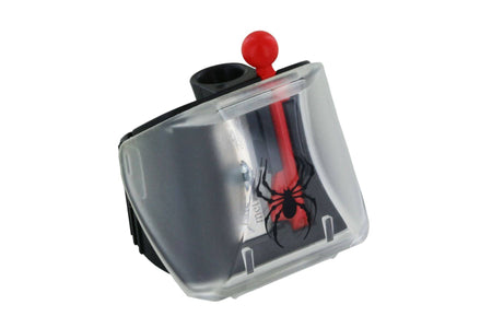 Black Widow K1 pencil sharpener by KUM, compact black manual sharpener with durable blade for precise pencil sharpening.