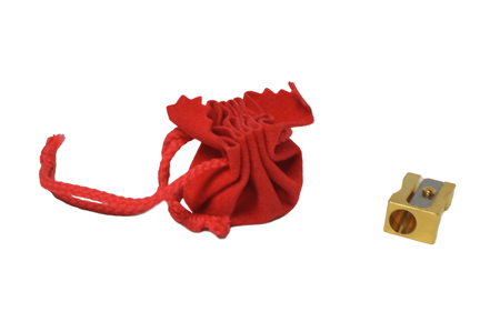 KUM luxury 24-karat gold-plated 1-hole pencil sharpener with sleek design and compact size, ideal for precise sharpening.