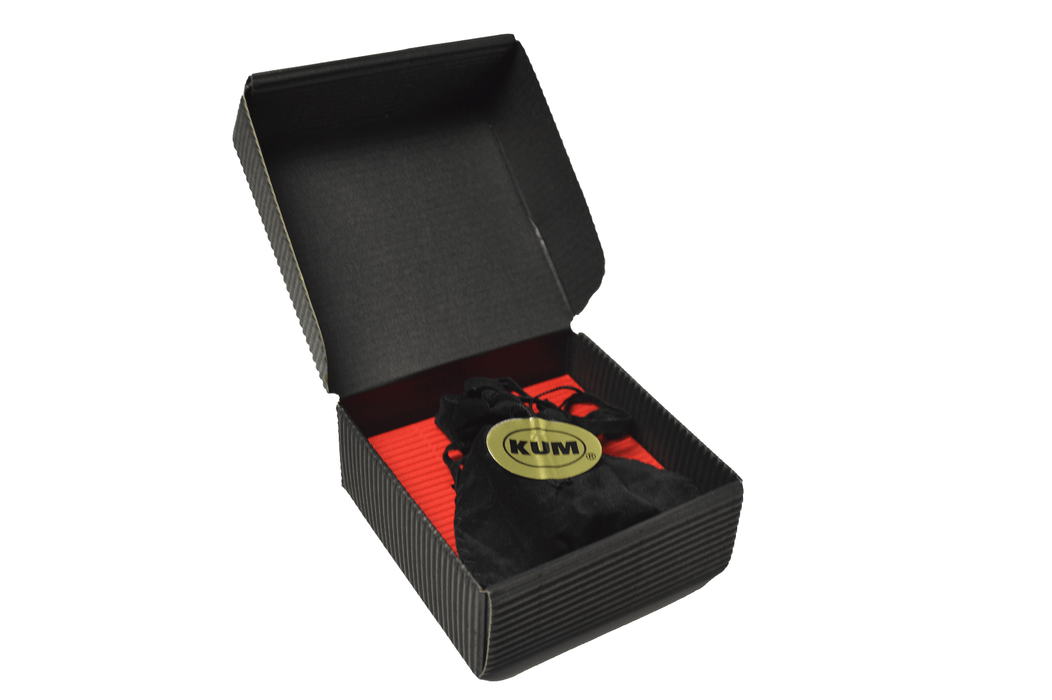 KUM luxury gold-plated 2-hole pencil sharpener with sleek design and durable metal construction for precise sharpening.