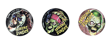 KUM Sharpener Extreme Zombies pencil sharpener with one hole, designed for medium-sized pencils, featuring zombie-themed artwork.