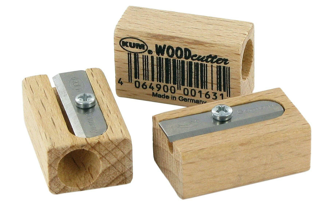 KUM Wood Cutter Pencil Sharpener by KUM, compact metal sharpener for wooden pencils with a sturdy design.