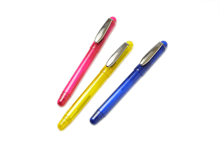 Blue KUM ICE rollerball pen with sleek design and silver accents, showcasing its smooth writing tip and modern style.