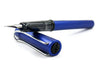 Lamy AL Star black fountain pen with steel extra-fine nib, showcasing sleek design and fine writing tip.