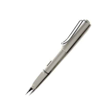 Blue Lamy Safari fountain pen with a steel extra-fine nib, showcasing its sleek design and vibrant color.