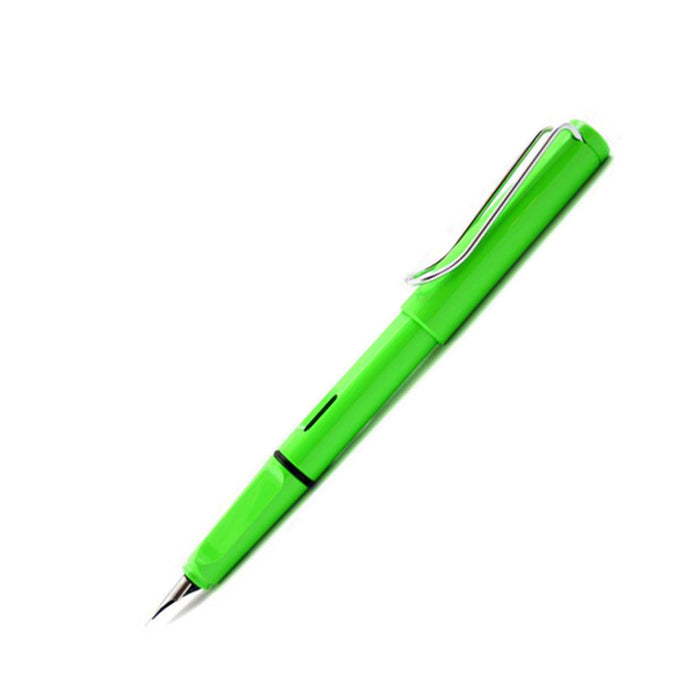 Blue Lamy Safari fountain pen with steel nib, showcasing its sleek design and vibrant color for smooth writing.