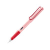 Blue Lamy Safari fountain pen with an extra-fine steel nib, showcasing its sleek design and vibrant color.