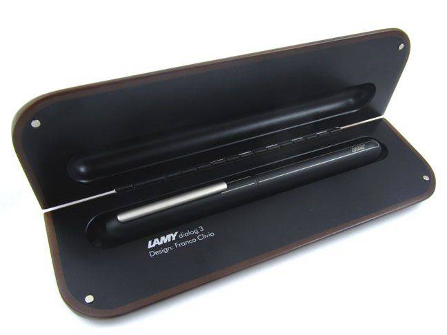 Lamy Dialog 3 fountain pen with gold finish and extra-fine nib, showcasing sleek design and elegant craftsmanship.