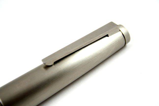 Lamy 2000 stainless steel fountain pen with extra-fine nib, showcasing sleek silver body and elegant design.