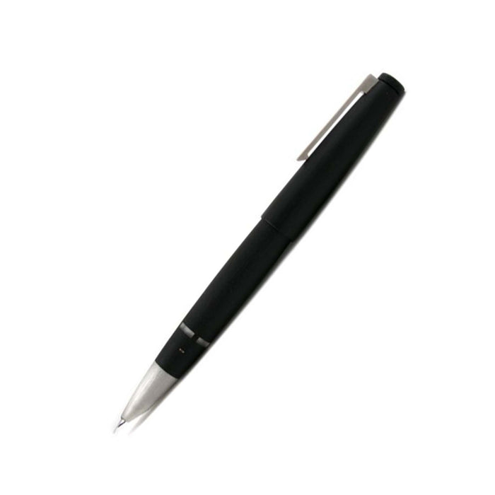 Lamy 2000 black fountain pen with gold accents and sleek design, featuring an extra-fine nib for smooth writing.