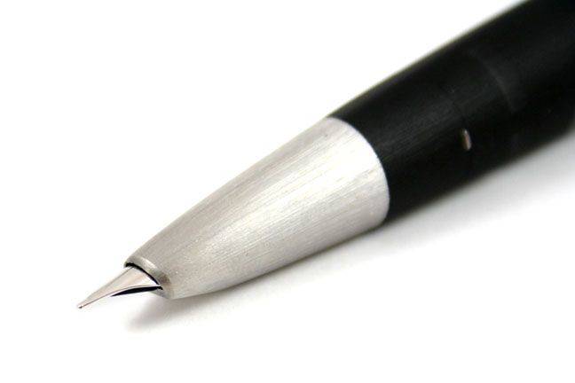 Lamy 2000 fountain pen in black with gold accents, featuring a sleek design and fine nib for smooth writing.