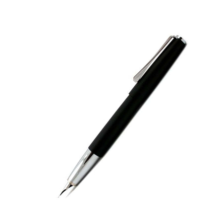 Lamy Studio fountain pen with black body and steel nib, featuring a sleek and modern design for smooth writing.