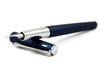 Lamy Studio fountain pen with steel nib in imperial blue, showcasing its sleek design and smooth ink flow.