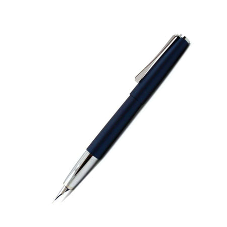 Lamy Studio fountain pen with steel nib in imperial blue, featuring a sleek design and smooth writing performance.