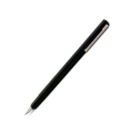 Lamy CP1 black fountain pen with extra-fine steel nib, sleek design and smooth writing performance.