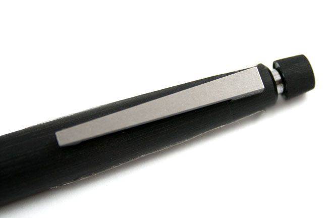 Black Lamy 2000 mechanical pencil with 0.5mm lead, featuring sleek design and durable construction.