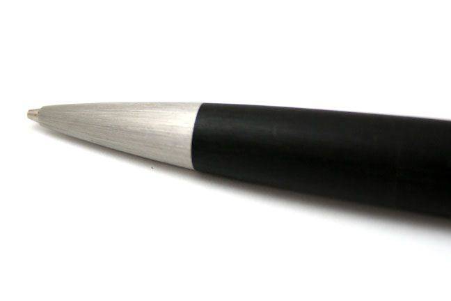 Lamy 2000 black mechanical pencil with 0.5mm lead, sleek design, and metal clip for precise writing.