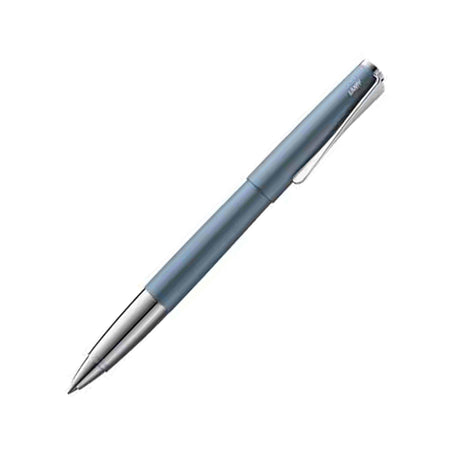 Lamy Studio Glacier rollerball pen with sleek design and silver finish, ideal for smooth writing and professional use.