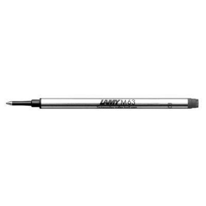 Black Lamy M63 rollerball refill for rollerball pens, designed for smooth writing and easy replacement.