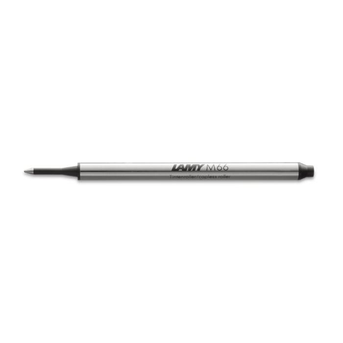 Black Lamy rollerball refill M66 for rollerball pens, with a sleek cylindrical design and visible refill tip.