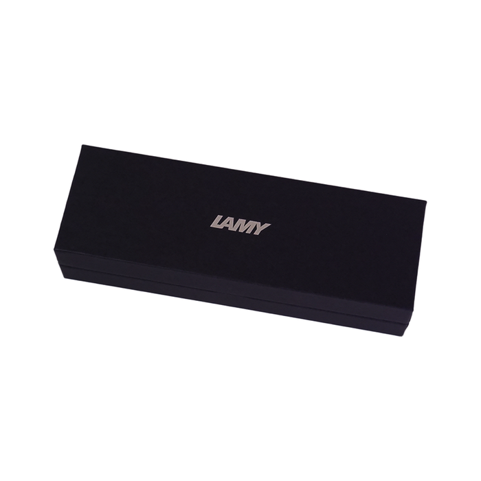 Lamy Studio Pallaidum fountain pen with sleek design and silver finish, close-up of the pen's fine nib and smooth body.
