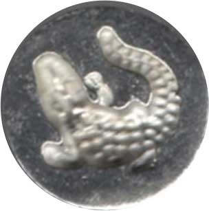 Le Portier D'etain wax seal with alligator design, showcasing detailed craftsmanship on a vintage-style wax seal.