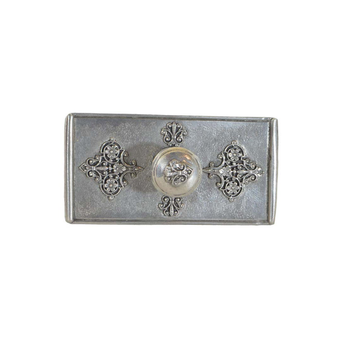 Le Potier D'etain filigree blotter with intricate metalwork design, showcasing detailed craftsmanship.