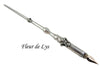 Le Potier D'etain pewter calligraphy dip pen with fleur-de-lys design, featuring a classic and elegant writing instrument.