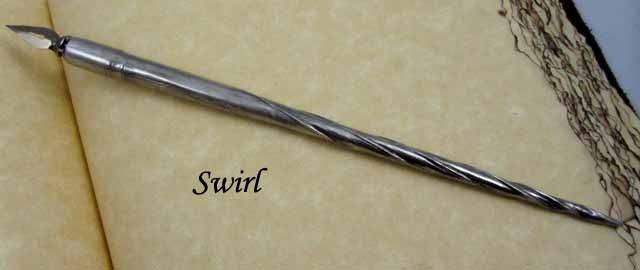Le Potier D'etain pewter calligraphy dip pen with fleur-de-lys design, featuring a classic and elegant writing instrument.