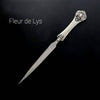 Le Potier D'Étain pewter letter opener with feather design, elegant and handcrafted for opening mail easily.