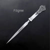 Le Potier D'Étain pewter letter opener with feather design, elegant and handcrafted for opening mail smoothly.
