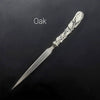 Le Potier D'Étain pewter letter opener with a feather design, crafted for elegant and easy envelope opening.