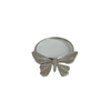 Small Le Potier D'etain butterfly-shaped magnifying glass with pewter finish, detailed design and compact size.