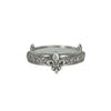 Small pewter magnifying glass with fleur de lys design on foot, by Le Potier D'etain, detailed close-up image.