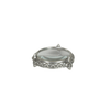 Small pewter magnifying glass on decorative feet with Fleur de Lys design by Le Potier D'etain