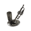 Le Potier D'Étain pewter trumpet-shaped pen rest for quills, decorative and functional desk accessory.