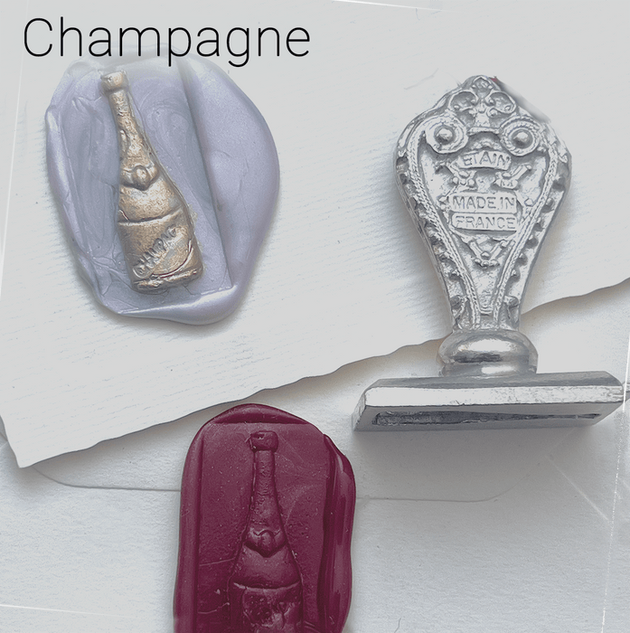 Le Potier D'etain wax seal with anchor design, handcrafted brass seal for sealing letters and decorative purposes.