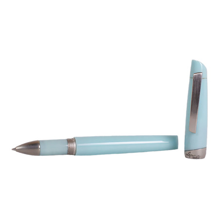 Jean-Pierre Lepine Yuzu light blue rollerball pen with sleek design and smooth writing tip.