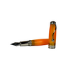 Jean-Pierre Lepine Indigo Classic Murano fountain pen with a vibrant mango-colored resin body and gold accents.