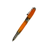 Jean-Pierre Lepine Indigo Classic Murano rollerball pen with mango-colored barrel and gold accents on a white background.