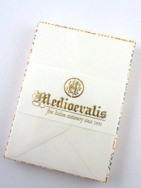 Medioevalis writing pad and envelopes with 8.25 x 11.75-inch place cards, 25 sheets, 120 grams, ideal for elegant correspondence.