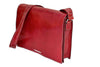 Dark brown Munari Leather Messenger Bag with Vachetta leather accents, featuring adjustable strap and classic design.